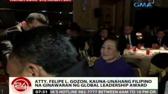 24Oras: Atty. Felipe L. Gozon, kauna-unahang pinoy na ginawaran ng Global Leadership Award