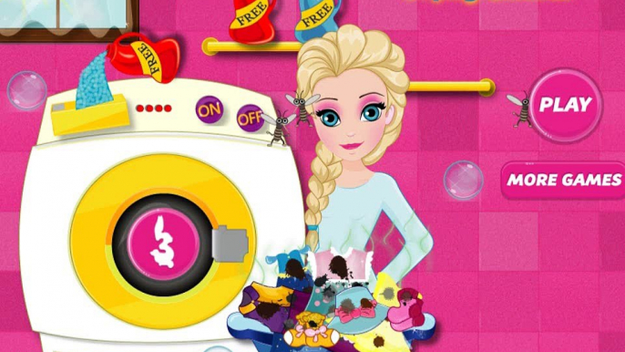 Elsa Drying Clothes: Disney princess Frozen - Game for Little Girls