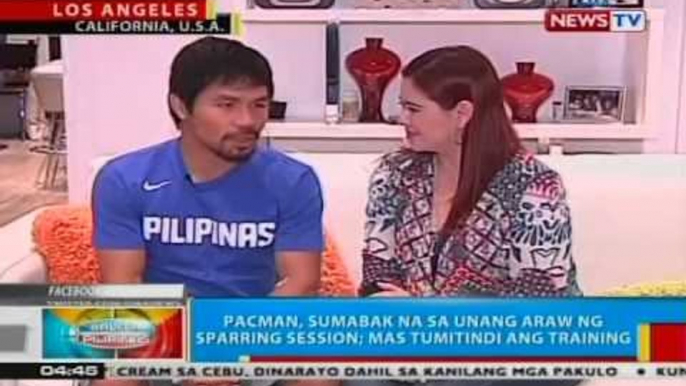 Pacman, sumabak na sa unang araw ng sparring session; mas tumitindi ang training