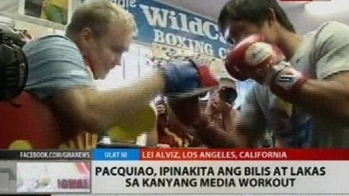 BT: Pacquiao, ipinakita ang bilis at lakas sa kanyang media workout