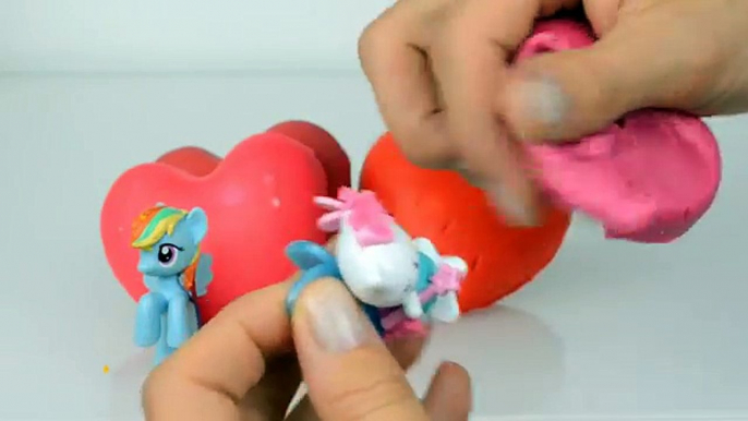 Frozen Play doh hearts kinder Surprise eggs Peppa pig Toys My little pony new Dora the explorer egg