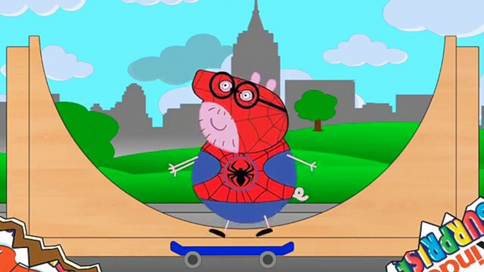 Peppa Pig, Spider Pig | Skateboarding Pigs | Kinder Surprise Eggs #Animation Kids & Toddlers