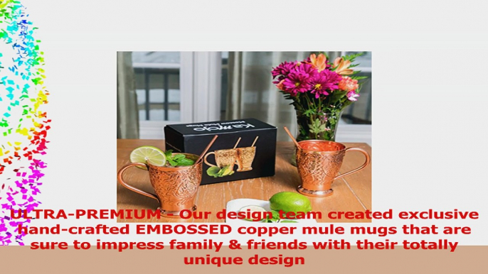 Moscow Mule Pure Copper Mug Set  Bonus Copper Straws  Stir Sticks for Cocktails Juleps  def0ba06