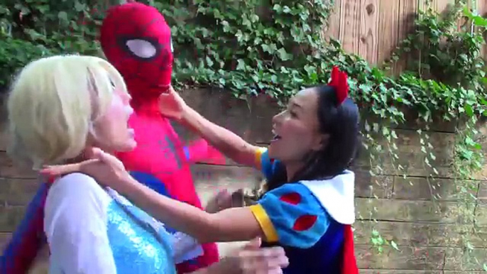 Frozen Elsa pranks Joker, Joker baby w/ Spiderman, Evil Snow white, Pink spidergirl