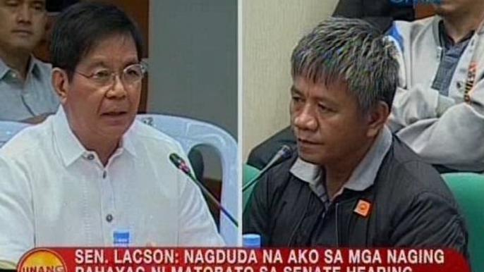 Sen. Lacson: Nagduda na ako sa mga naging pahayag ni Matobato sa hearing kaya ako umalis