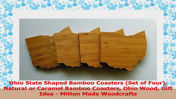 Ohio State Shaped Bamboo Coasters Set of Four Natural or Caramel Bamboo Coasters Ohio 41f3fdcf