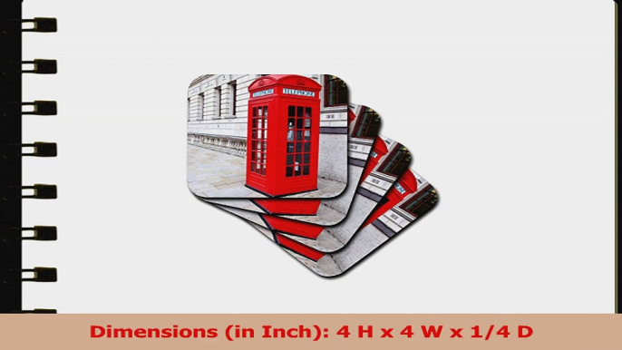 3dRose cst561773 Londons Famous Red Phone Booths Ceramic Tile Coasters Set of 4 23bd54bd