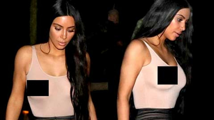 Kim Kardashian Flaunts Nipples In Skin-Tight Tank In Costa Rica | Kourtney Kardashian