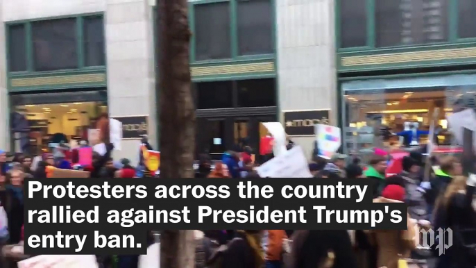 Protesters across the country rally against Trump's entry ban