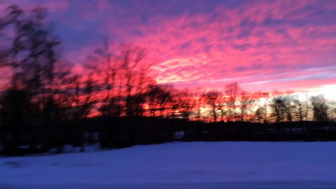 Coucher de soleil d'hiver : magnifique