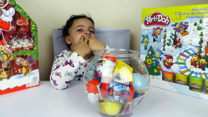 Kinder Surprise and Play Doh Advent Calendar Day 20 and 21, Minions and Shopkins surprise toys