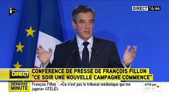 François Fillon s'adresse aux médias: "Vous m'avez lynché et assassiné politiquement pendant 10 jours!"- Regardez