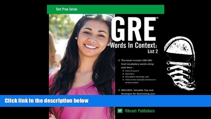 BEST PDF  GRE Words In Context: List 2 (Test Prep Series) (Volume 1) Vibrant Publishers TRIAL EBOOK