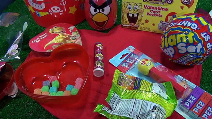 VALENTINES CANDY SURPRISES - Angry Birds Spongebob Dinosaur Chocolates Kids Classroom Cards