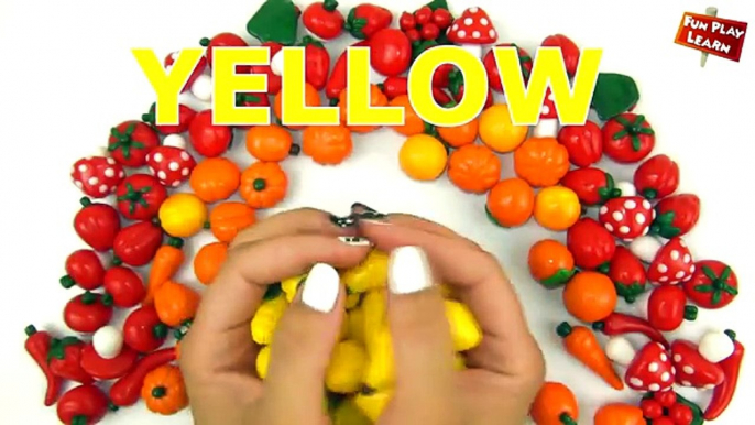 Learn Colors with fruits and vegetables | DIY Rainbow with Toys Fruits and Vegetables