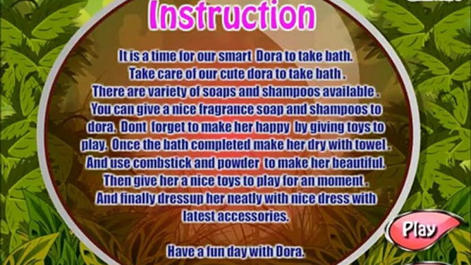 Cute Dora Bathing Gameplay - Baby Bathing Games - Dora The Explorer Games for little Girls