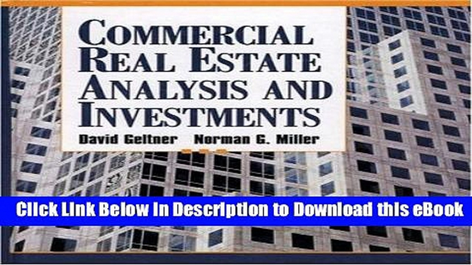 [Read Book] Commercial Real Estate Analysis and Investments Mobi