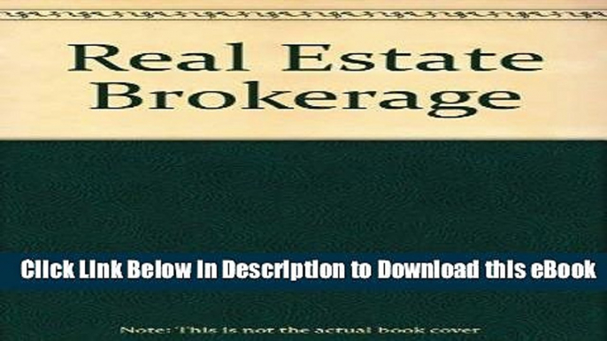 [Read Book] Real estate brokerage management Kindle