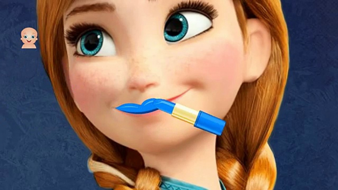 Learning Colors W/ Joker Lipsticks for Kids | Elsa Frozen Makeup With Lipsticks Colours