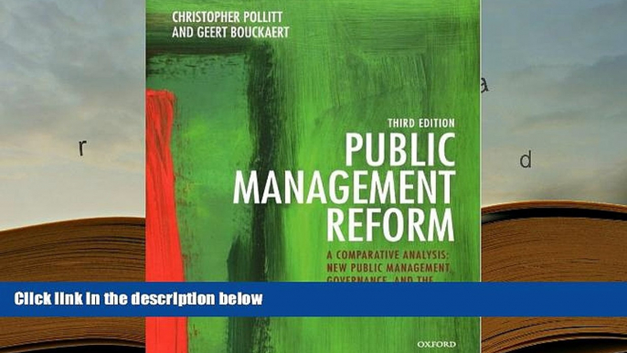 Epub Public Management Reform: A Comparative Analysis - New Public Management, Governance, and the