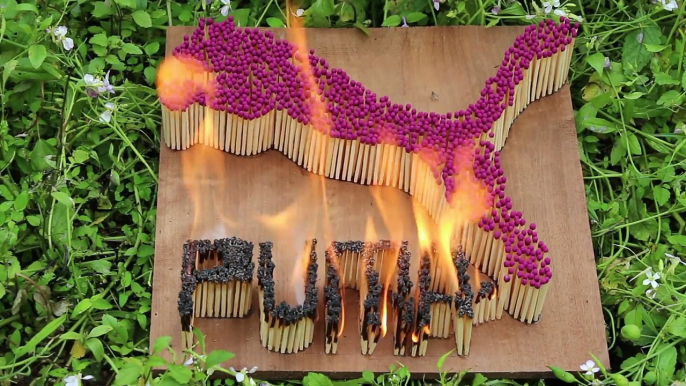 Puma & Matchsticks Chain Reaction - Amazing Fire Domino - The Fire Art