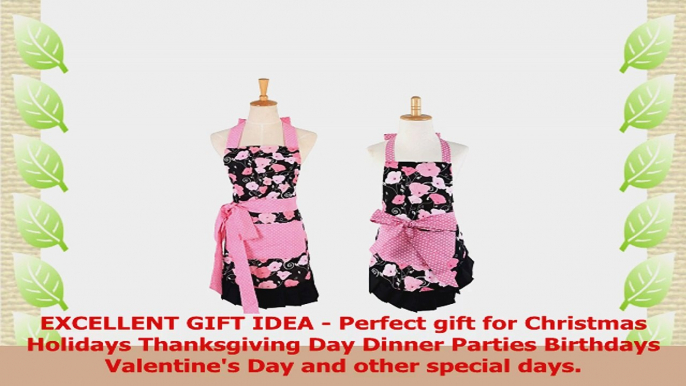 G2PLUS Cotton Aprons for Mama and Kid Girl Pink Morning Glory Floral Pattern Matching 8e6ec9c2