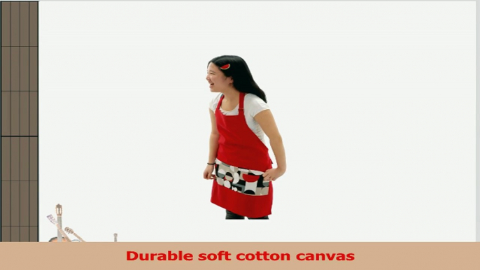Twinklebelle Adult Cotton Pocket Apron for Cooking Gardening CraftingFunky Dots on Red 60a3e110
