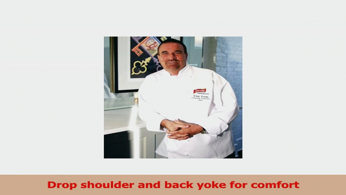 San Jamar J015 Cheftex Poly Cotton Cuisinier Long Sleeve Chef Jacket with Cloth Covered b06acac5