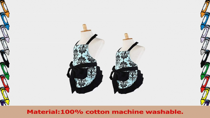 Lovely Flower Pattern 100 Cotton Garden Aprons ParentChild Cooking kitchen Or Barbecue e0dba7fc