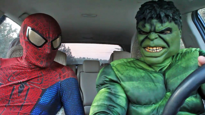 Superheroes Dancing in Car: Spiderman Venom Batman Joker Deadpool Hulk Funny Movie in Real