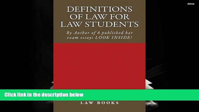 Popular Book  Definitions of Law For Law Students: 1L law defintions by author of 6 published bar