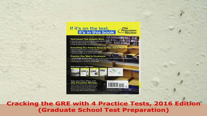 Free  Cracking the GRE with 4 Practice Tests 2016 Edition Graduate School Test Preparation Download PDF ed322e55