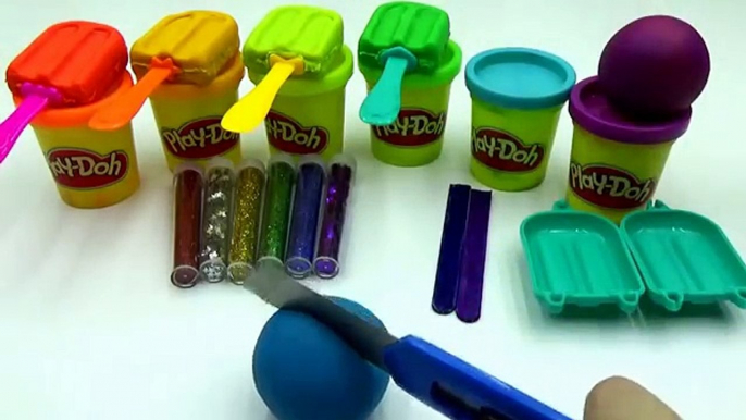 Play Doh Popsicles How To Make Play Doh Glitter Ice Cream Fun Creative for Kids * RainbowLearning