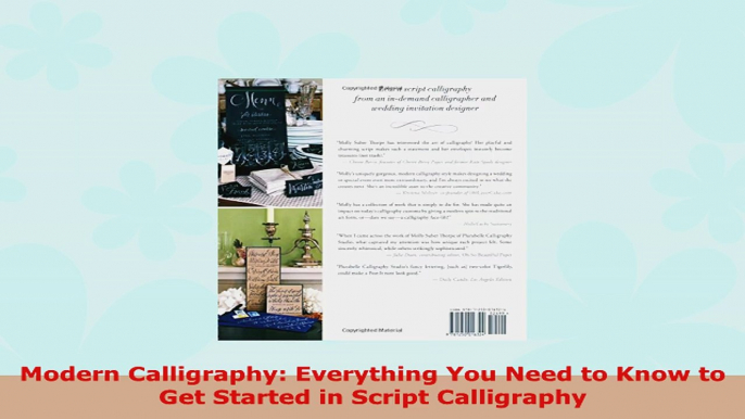 READ ONLINE  Modern Calligraphy Everything You Need to Know to Get Started in Script Calligraphy