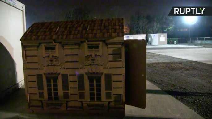 Artist Puts Up Cardboard Popup Houses for Milan’s Homeless