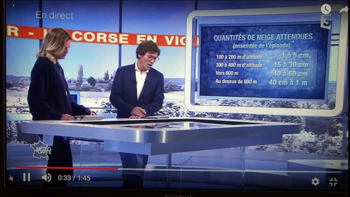 Extrait Météo à la carte France 3 de ce jour