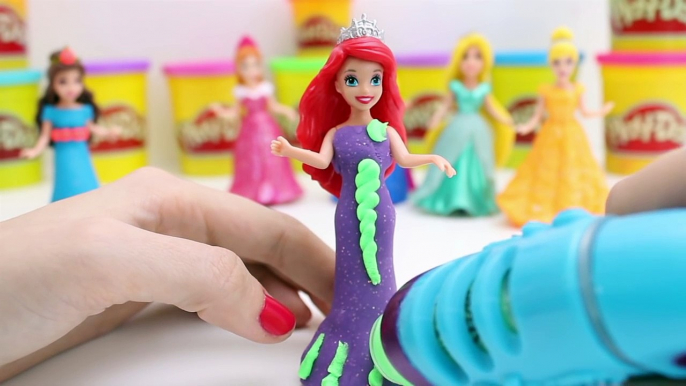 PLAY DOH Sparkle dresses 8 Disney Princess Magiclip dolls Elsa Anna Glitter Glider Ariel R