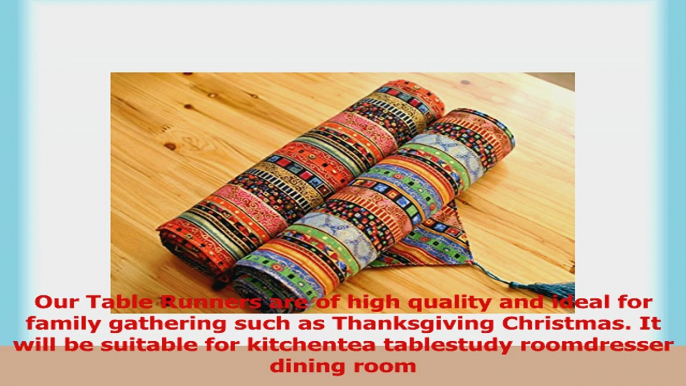 Aothpher Ornate Chevron Multicolor Stripes Pattern Washable Cotton Table Runner with 22b4624f