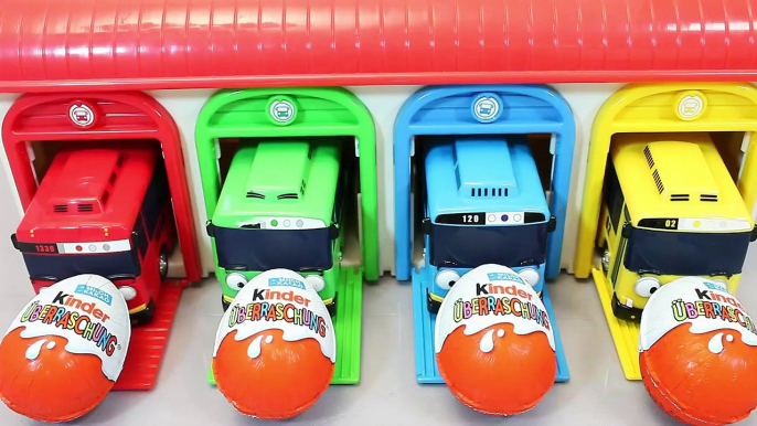 Tayo the Little Bus Garage Toy Surprise Eggs Disney Pixar Cars English Learn Numbers Color