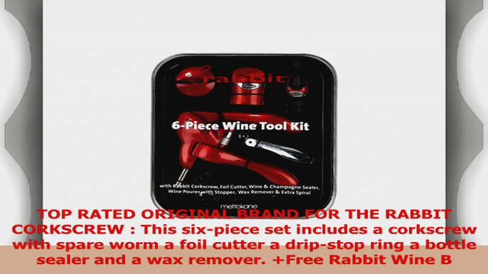 Rabbit 6Piece Wine Tool KitRabbit Wine Opener Corkscrew Includes Original Rabbit 3d4eef85