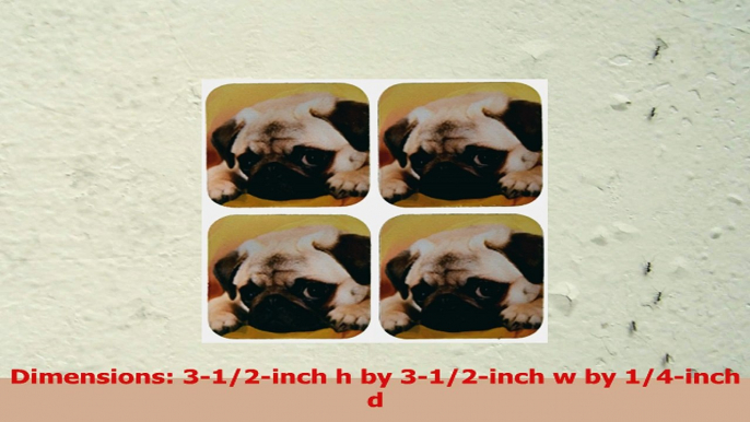 3drose Pug Coaster Soft Set of 4 be22205c