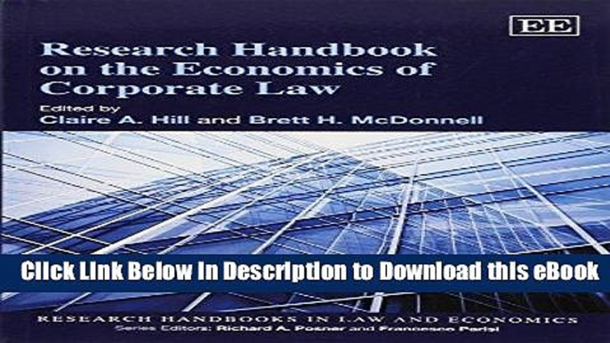 eBook Free Research Handbook on the Economics of Corporate Law (Research Handbooks in Law and