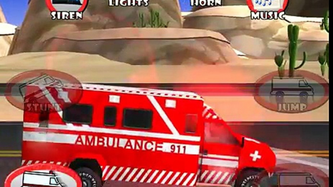 Los coches y Camiones de dibujos animados para los Niños. La ambulancia. Camión De Bomberos. Coche De Policía Dr. Panda Firefighte