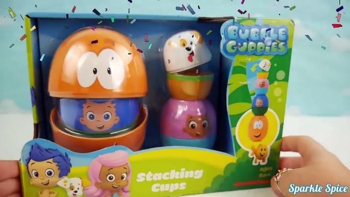 Play Doh BUBBLE GUPPIES SURPRISE EGGS Stacking Nesting Cups Pocoyo Disney Frozen HelloKitty-j18