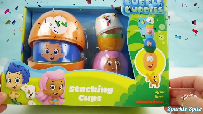 Play Doh BUBBLE GUPPIES SURPRISE EGGS Stacking Nesting Cups Pocoyo Disney Frozen HelloKitty-j18S