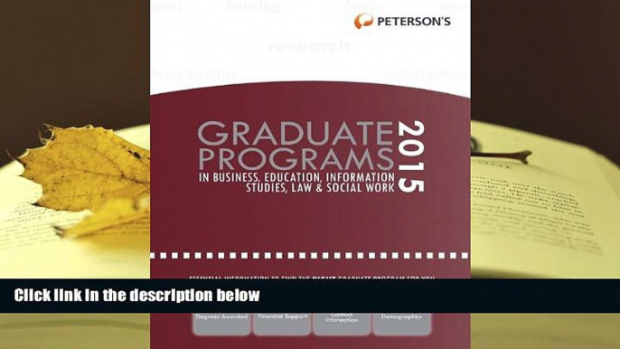 DOWNLOAD EBOOK Graduate Programs in Business, Education, Information Studies, Law   Social Work