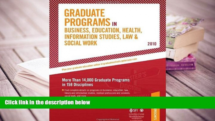 DOWNLOAD [PDF] Graduate Programs in Business, Education, Health, Information Studies, Law   Social