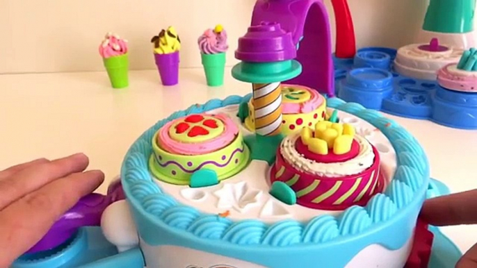 Play Doh Sweet Shoppe Cake Makin Station and Play Doh Magic Swirl Ice Cream Shoppe Hasbro