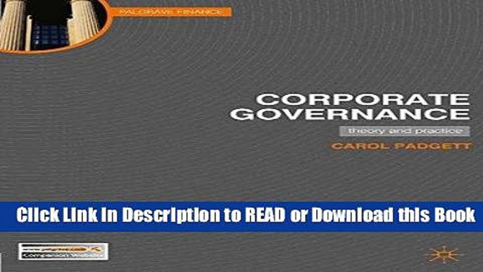 PDF Online Corporate Governance: Theory and Practice (Palgrave Finance) Online Free