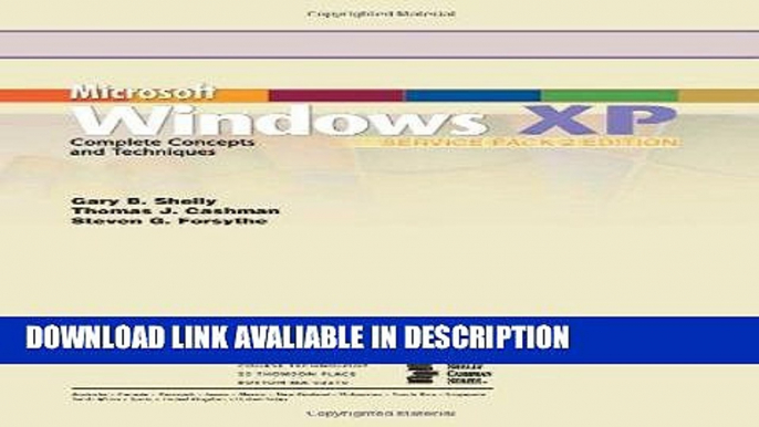 PDF [FREE] DOWNLOAD Microsoft Windows XP: Complete Concepts and Techniques, Service Pack 2 (Shelly